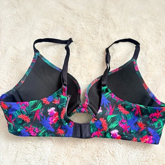 🌺 Victoria’s Secret Floral Push‑Up Bra – 34A | Barbiecore | Tropical Print l - Picture 8 of 11
